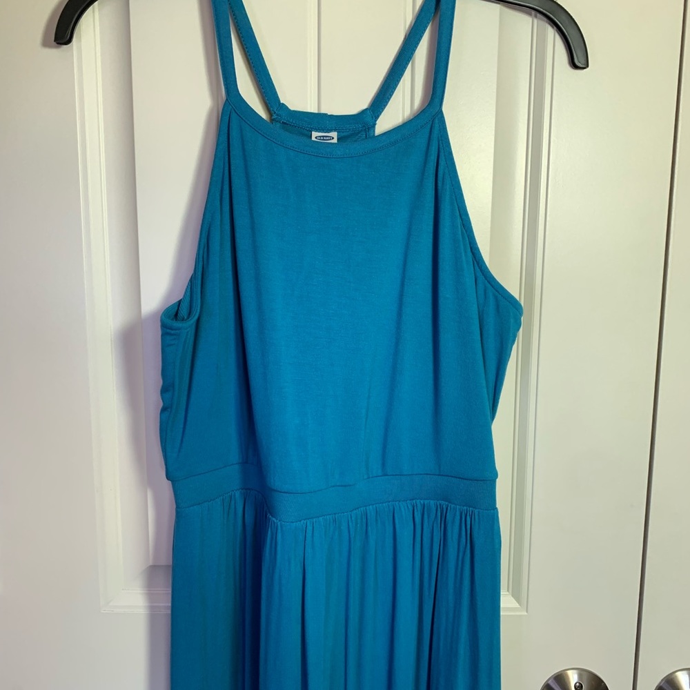Old Navy Teal Racerback Maxi Dress Size Small - Picture 4 of 9